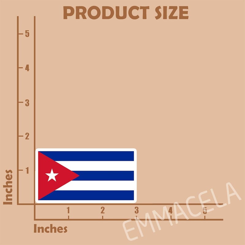 EMMACELA (3PCS) Cuba Flag stickers, Countries Flag Stickers - Waterproof Vinyl Decals For Laptops, Tumblers, Water Bottles, Books, Scrapbooks, Size 3 x 1.6 Inch - Image 2
